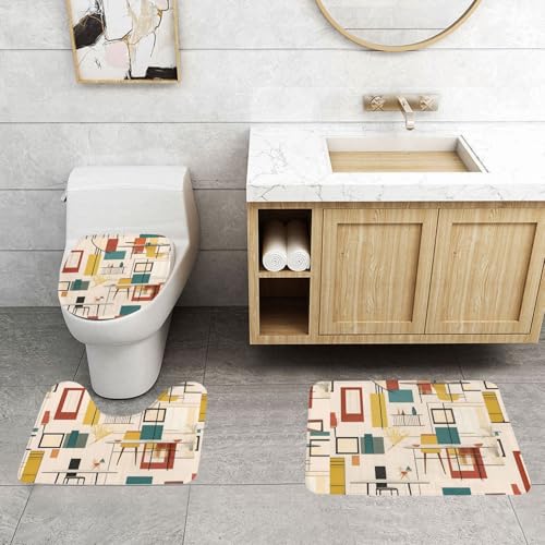 Tapis de salle de bain doux et absorbants imprimé chic