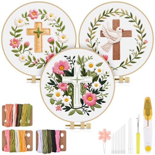 Image of TINDTOP Embroidery Kit for Adult, Embroidery DIY Starter Kit