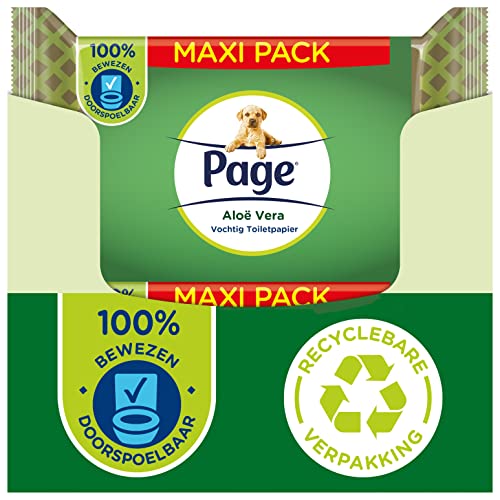 Page Papel higiénico húmedo - Aloe Vera Maxipack - 444 Piezas (6 x 74 piezas) - Paquete de beneficios