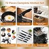 72-Piece Kitchen Cooking Set, Pots and Pans Cookware, Nonstick Cookware Set, Plates and Bowls Dinnerware Knife Set, Kitchen Gadgets & Tools For New Home, Apartment, Mothers Day Gifts #5