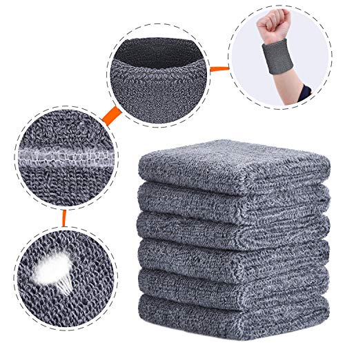 Image of Willbond Wrist Sweatbands, Sports Sweatbands for Competition, Sweat Absorbent, for Basketball, Tennis, Football, Running and Work (Pack of 6)