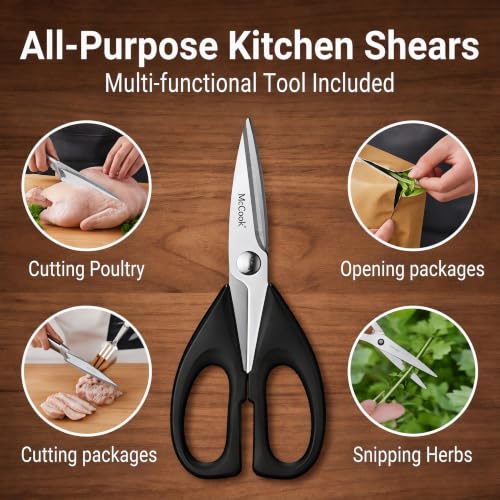 McCook Kitchen Knife Set 15PC Block Set w Built in Sharpener - image 8