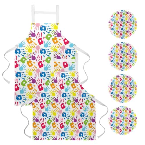 Lot de 2 tabliers de cuisine multicolores avec broches pour protection optimale