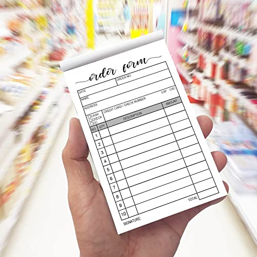 2 Packs 50-Set Order Form Pad, Carbon Duplicate Copy Sales Receipt Form, Invoice Booklet for Stores, Warehouses, Offices, and Restaurants, 3.4x5.5 Handheld, 2-Part Carbonless-White/Yellow. - Thumbnail 4