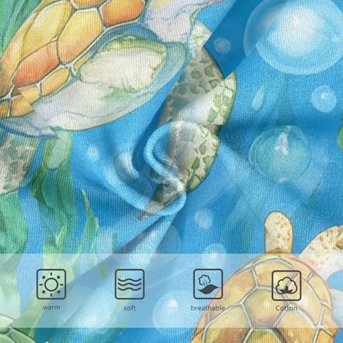 Watercolor Sea Turtles Blue Toddler Underwear Floral 2t Cotton Panties for Girl Print Undies Kids Briefs3