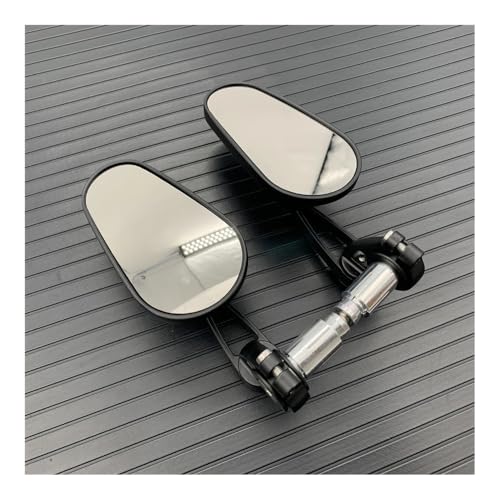 Espejos retrovisores de CNC negro carbono con vidrio transparente para manillar de scooter retro 6