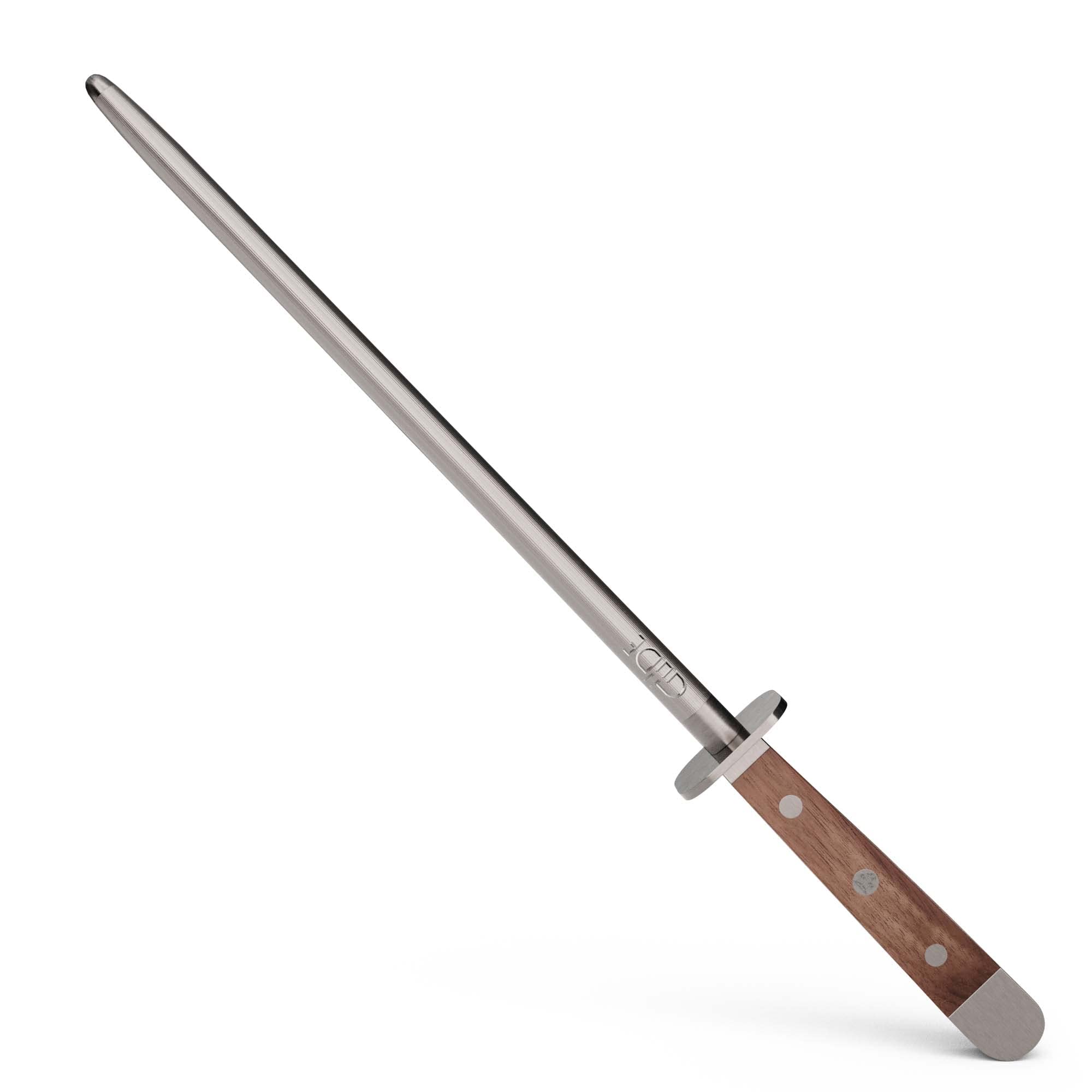 GÜDE Solingen - Ostrzałka do noży, kuta, 26 cm, orzech włoski, ALPHA-WALNUT - podwójne ostrze, Ręcznie robiony w Niemczech