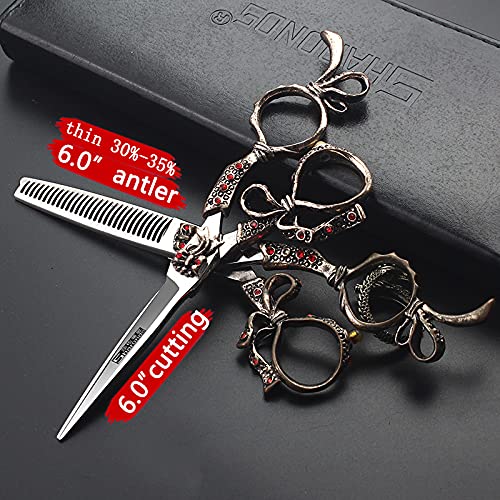 Ensemble exclusif de coupe de cheveux vintage avec ciseaux de sculpture ciselés - 3