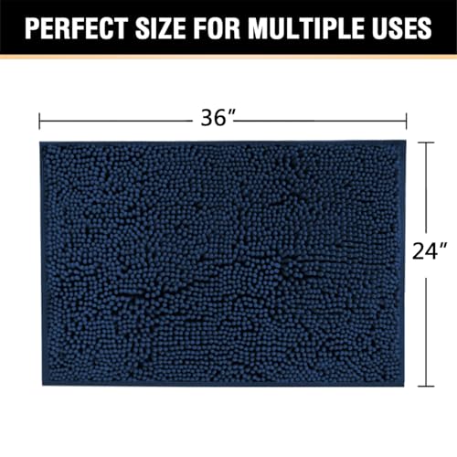 Tapis de bain antidérapant ultra absorbant en chenille lavable machine