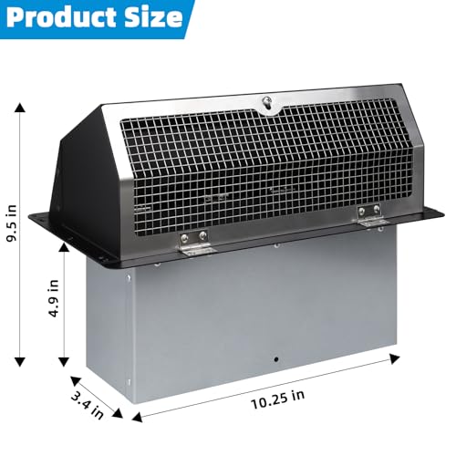 Microwave Vent Range Hood Vent Wall Vent Cap for Microwave Exhaust,Kitchen/Bath Ventilation Fan/Stove Outside Vent Cover,Wall Exhaust Vent Kit Vent Hood Wall Cap for 3-1/4