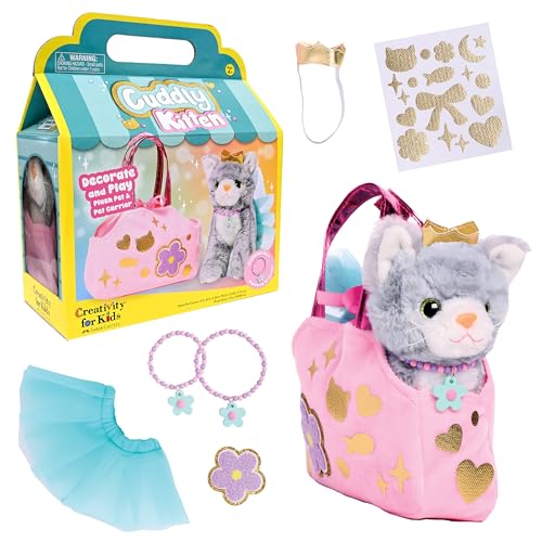 Creativity for Kids Cuddly Kitten Kit | Adopt, Accessorize & Decorate a Plush Pet | Toddler Purse & BFF Jewelry Gift for Girls | Encourages Imaginative Play & Fine Motor Skills (Ages 4+)