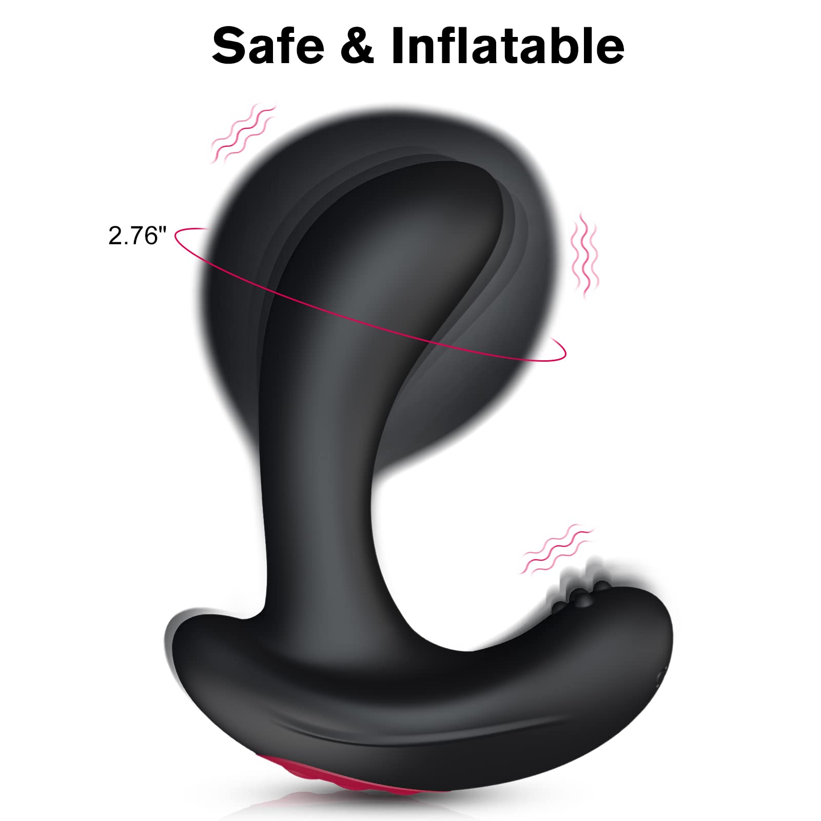 Tapón inflable del culo del vibrador anal - masajeador de próstata de control remoto con inflación automática y 10 modos vibradores para adultos masculinos y femeninos Estimulador