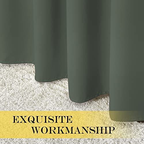 NICETOWN Blackout Curtains 72 inches Long, Grommet Privacy Window Treatment Thermal Insulated Room Darkening Sliding Glass Door Drape for Bedroom Living Room, 1 Panel, W100 x L72, Dark Mallard