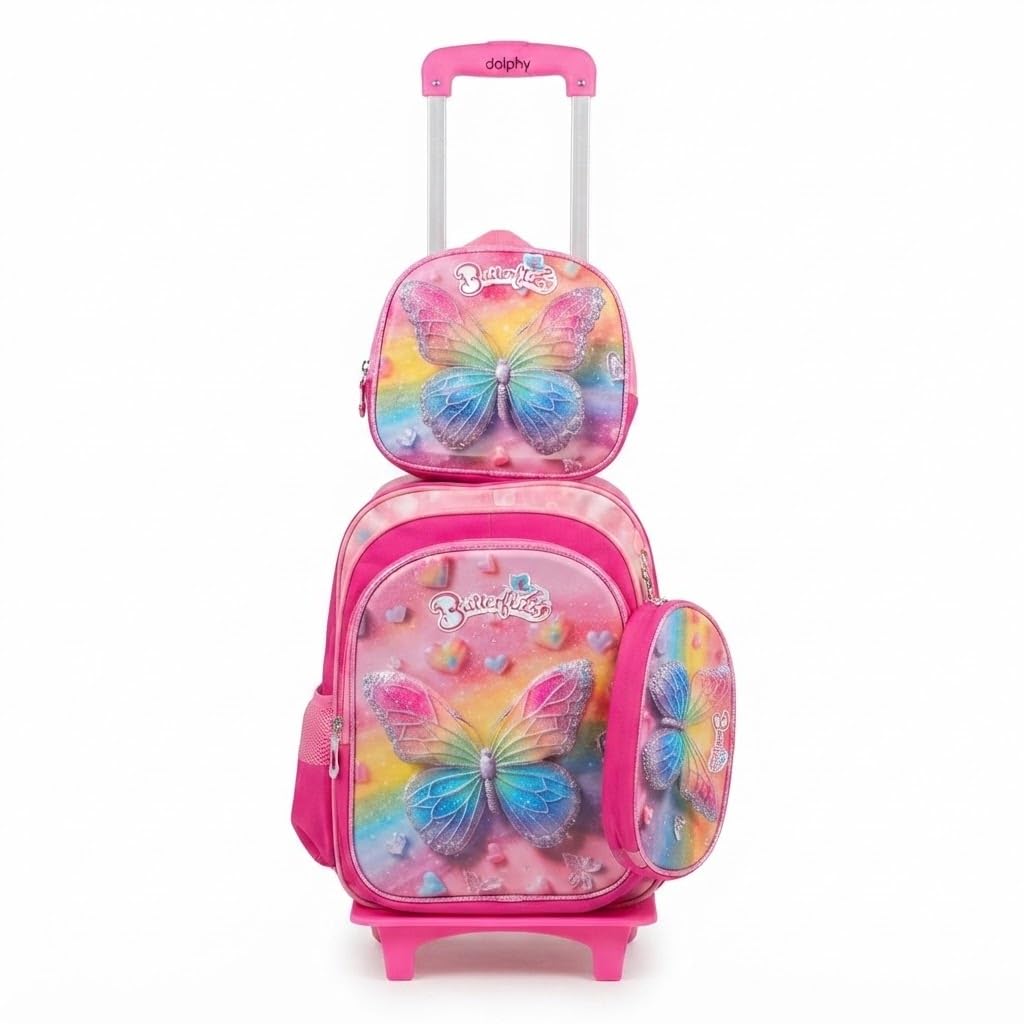 Kids Trolley School Bag with Wheels, Lunch Box & Pencil Case-image-28
