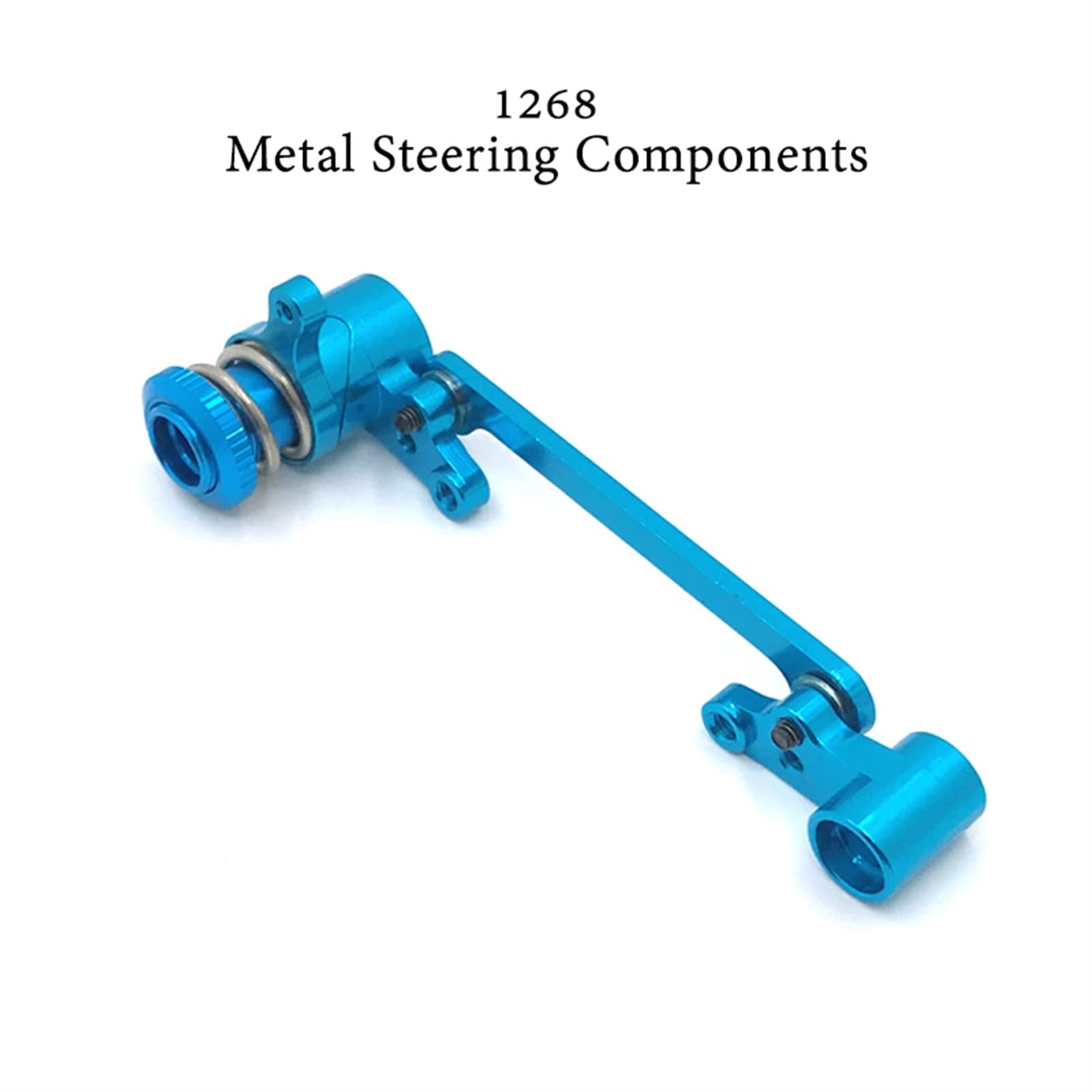 Ulepszony metalowy zestaw elementów układu kierowniczego 1/12, dla WLtoys, części zamienne do samochodów RC 4WD 124018 124019-1268 niebieski Zdalny amortyzator samochodowy(1268 Metal Blue)