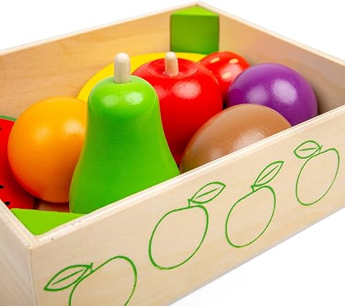 Miniatura 2 de Bigjigs Toys Caja de frutas de madera - Comida para jugar y juguetes de rol