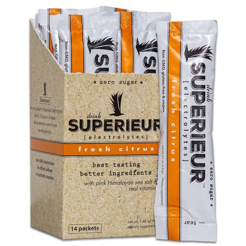 Image of Superieur Sea Mineral Electrolyte Powder, Citrus, 14 Packets