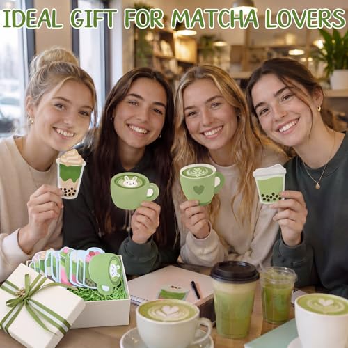 Image of Thenshop 24 Pads Cute Matcha Sticky Notes 720 Sheets Green Self Sticky Notepads Green Tea Memo Pads Matcha Lover Gifts for Back to School Teacher Student Supplies Office Home Products