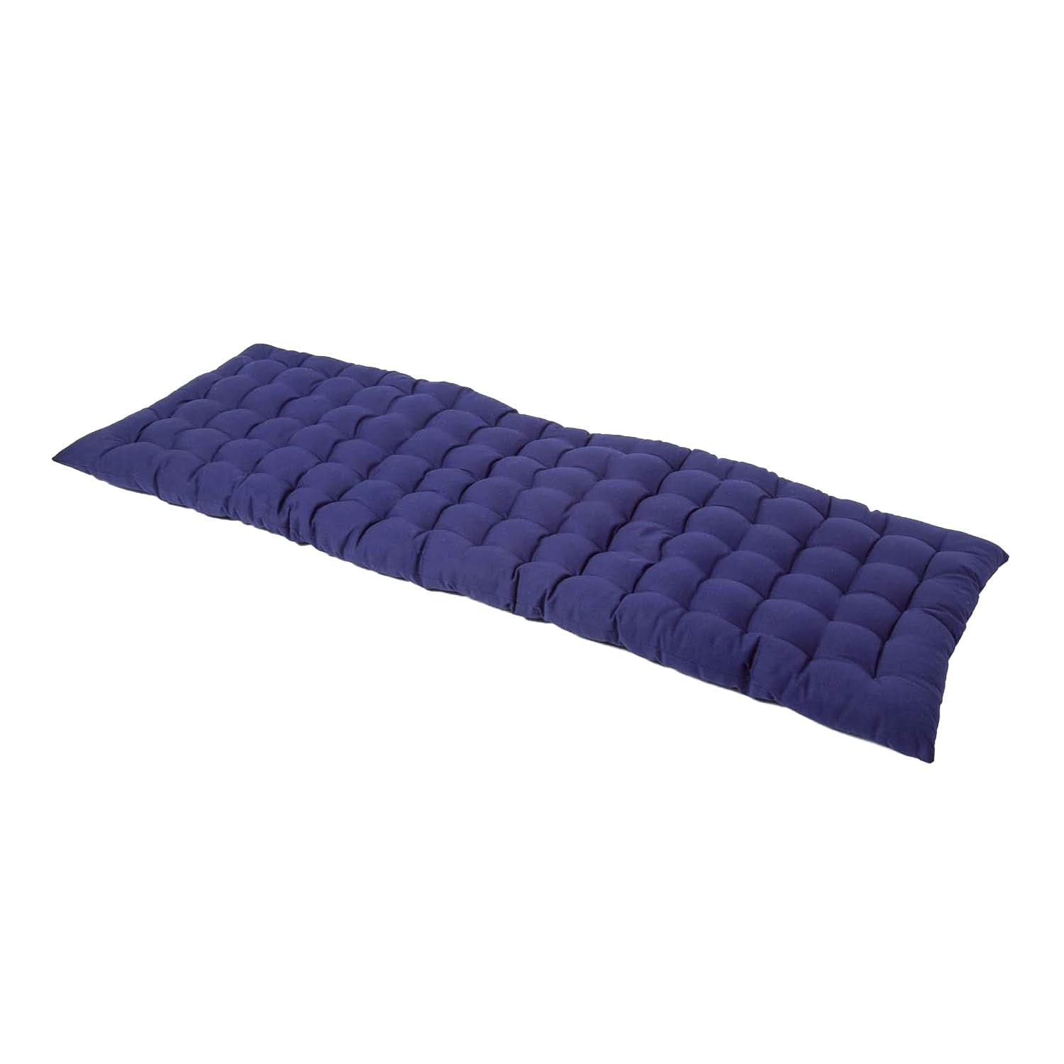 Homescapes Navy Blue Garden Bench Cushion 3 Seater Seat Pad For Patio Furniture Kitchen Or Dining Bench Indoor & Outdoor Use Comfortable 100% Cotton Modern Tufted Style Thick Cushion 143Cm Wide