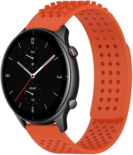 For Amazfit GTR 2e 22mm Holes Breathable 3D Dots Silicone Watch Band(Orange)