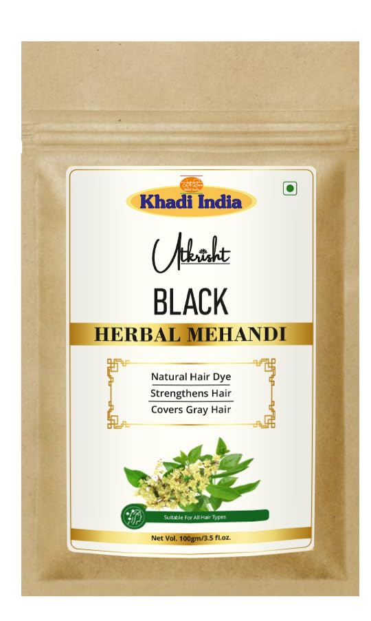 Khadi Utkrish Black Mehndi For Natural Hair Colour | Rich Color & Shine with Ayurvedic Goodness| Chemical-Free Formula| Long-Lasting and Nourishing Color-image-19