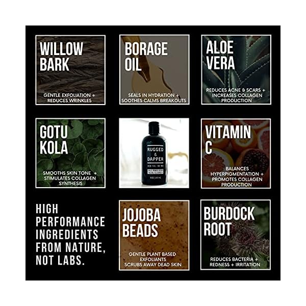 RUGGED & DAPPER Daily Power Scrub | 8 oz | Premium Exfoliating Mens Face Wash | Deep Cleans + Prevents Breakouts | Face Wash Men's | Natural Ingredients | Made in USA