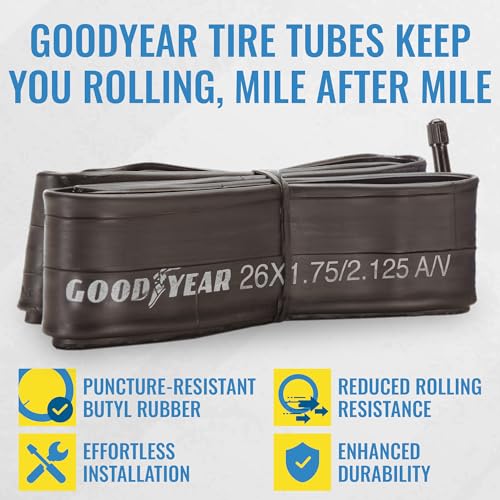 image for Goodyear Bicycle Inner Tube - Durable 26 Inch Bike Tube with Butyl Rub
