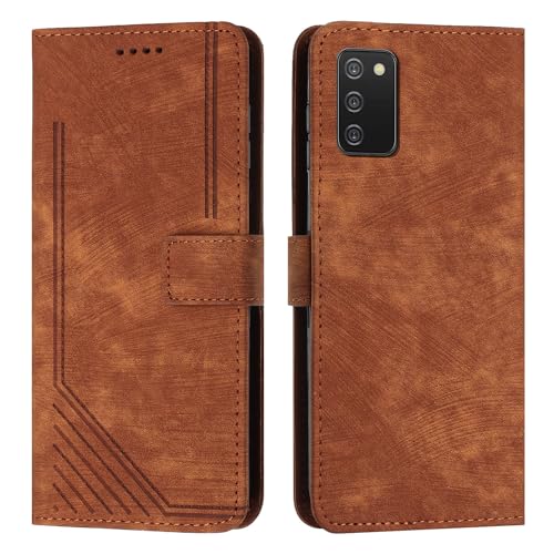 Étui Galaxy A02 à rabat marron avec porte-cartes pour smartphone 164 mm
