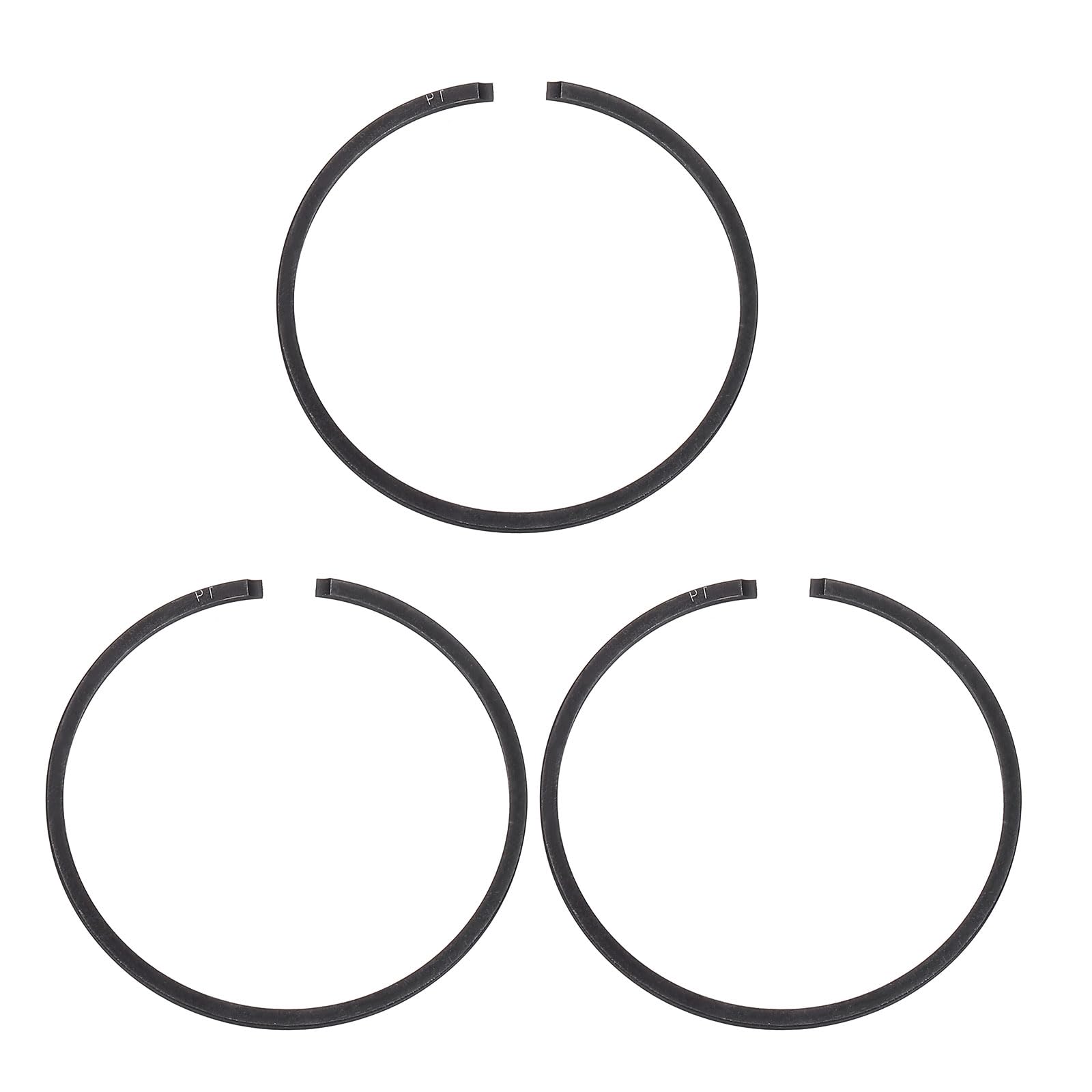 sourcing map 3pcs Piston Rings 43mm x 1.2mm Standard Metal Engine Piston Ring for Chainsaw Replacement Parts, Black