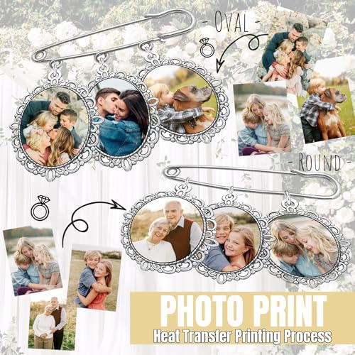 ubjva Wedding Bouquet Photo Charms Custom Bouquet Charms for Wedding Memory Photo Pins for Bridal Shower Bachelor Party Wedding - 3 Charms - Thumbnail 2