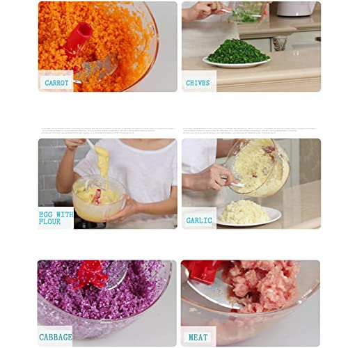 Multi-Functional Manual Food Processor,8 Cup Hand-Powered Crank Chopper,Mincer Blender With Clear Container,For Vegetables Meat Fruits Nuts Herbs Onions (Without Base) #TOP6