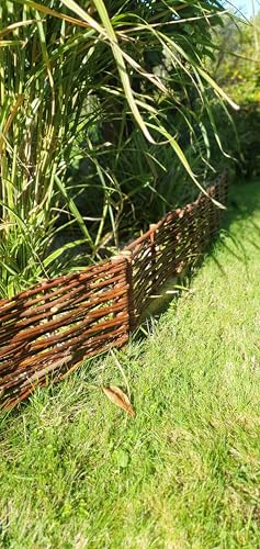 Beeteinfassung Weide 30 cm x 60 cm 10er Set - Weiden Steckzaun als Beetumrandung oder Gartenabgrenzung