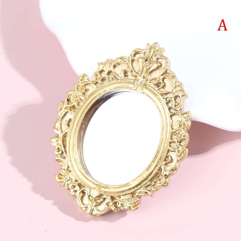 1/12 Scale Miniature Silver Wall Mirror - Dollhouse Accessory For Bedroom, Living Room DIY Decor - View #5