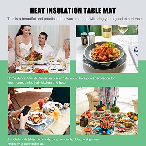 EXCEART Insulated Table Mat 15.75X11.81 Inch Heat Resistant Placemat Non-Slip Vinyl Table Protection Mat for Kitchen and Dining - Image 3