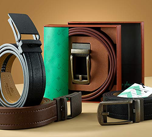 Marino Men's Comfort Click Ratchet Belt Casual Leather Belt for Men - Automatic Linxx Buckle, 1 3/8" Wide - Elegant Gift Box2