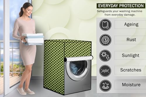 Image of Stylista Washing Machine Cover Compatible for Bosch 8 KG Fully-Automatic Front Loading WAJ28262IN, Check Military
