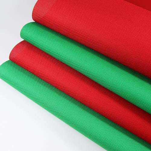 Image of KCS 4 pc of 12 inch x 18 inch (30cm x 45cm) 14CT Counted Cotton Aida Cloth Cross Stitch Fabric (Red+Green)