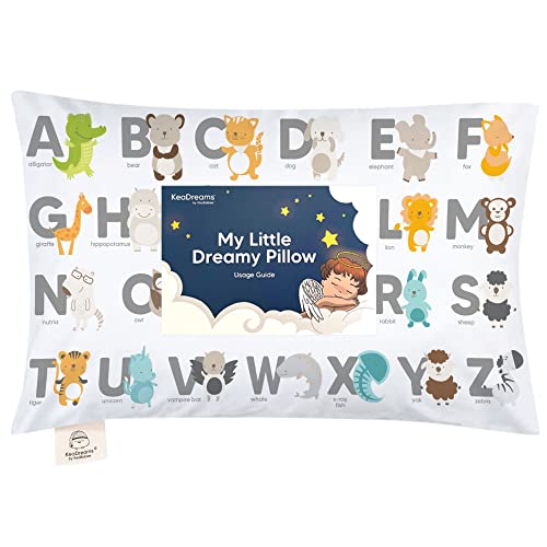 Toddler Pillow With Pillowcase - 13X18 My Little Dreamy Pillow, Organic Cotton Toddler Pillows For Sleeping, Kids Pillow, Travel Pillows, Mini Pillow, Nursery Pillow, Toddler Bed Pillow (Keaabc) #TOP29