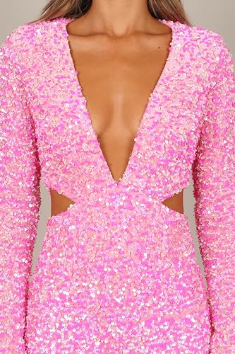 Petal & Pup Women's Kelly Long Sleeve Sequin Mini Dress3