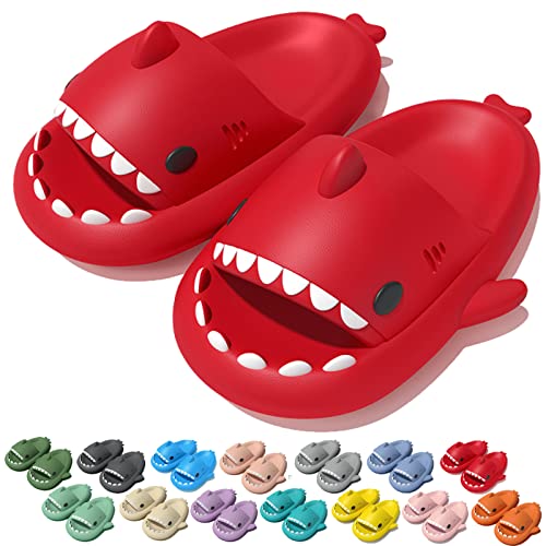 LELEBEAR Shark Slides for Women Men Summer Novelty Open Toe Cloud Shark Slide Sandals Soft Anti-slip Shark Slippers