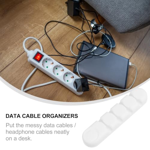 balacoo organizadores de cables de escritorio de silicona, 3 piezas, ganchos de sujeción para gestión de cables debajo del escritorio miniatura 6