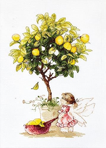 Counted Cross Stitch kit Lemons Luca-s B1111 Size: 20x29 cm / 7.8x11.4, Fairy Girl Embroidery xstitch Needlework Handcraft DIY Kits