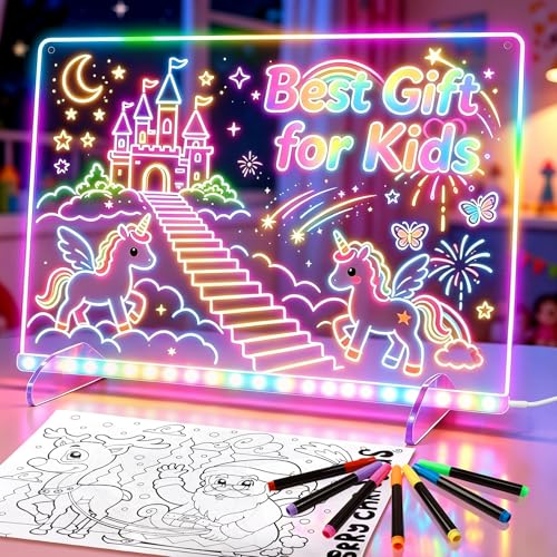 Solorage X 16" Led Drawing Board for Kids with 13 Light Effects