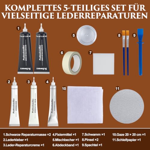 Quadence Leder Reparatur Set Schwarz – Kunstleder Reparaturset Set – Ansicht 7