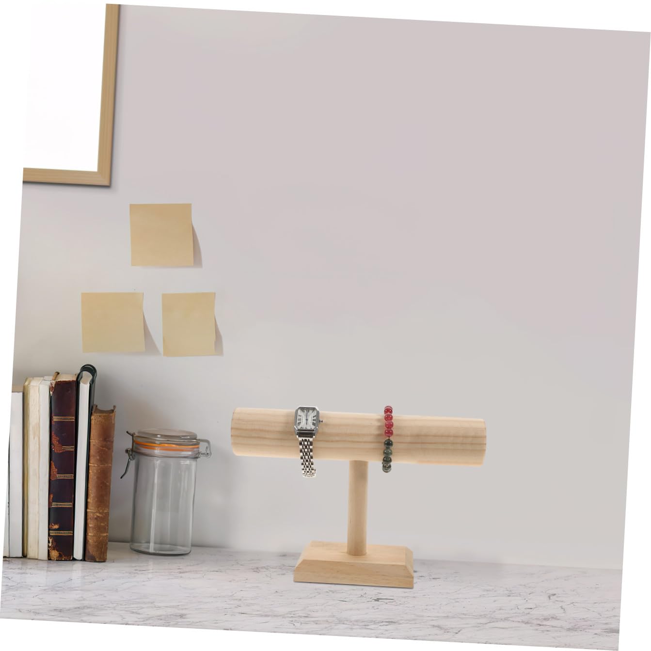 VANZACK Armbänder Organizer Anhänger Tragbarer Schmuckständer und Holz Beiger Armbandhalter zur Tischaufbewahrung Zimmer und Messestand