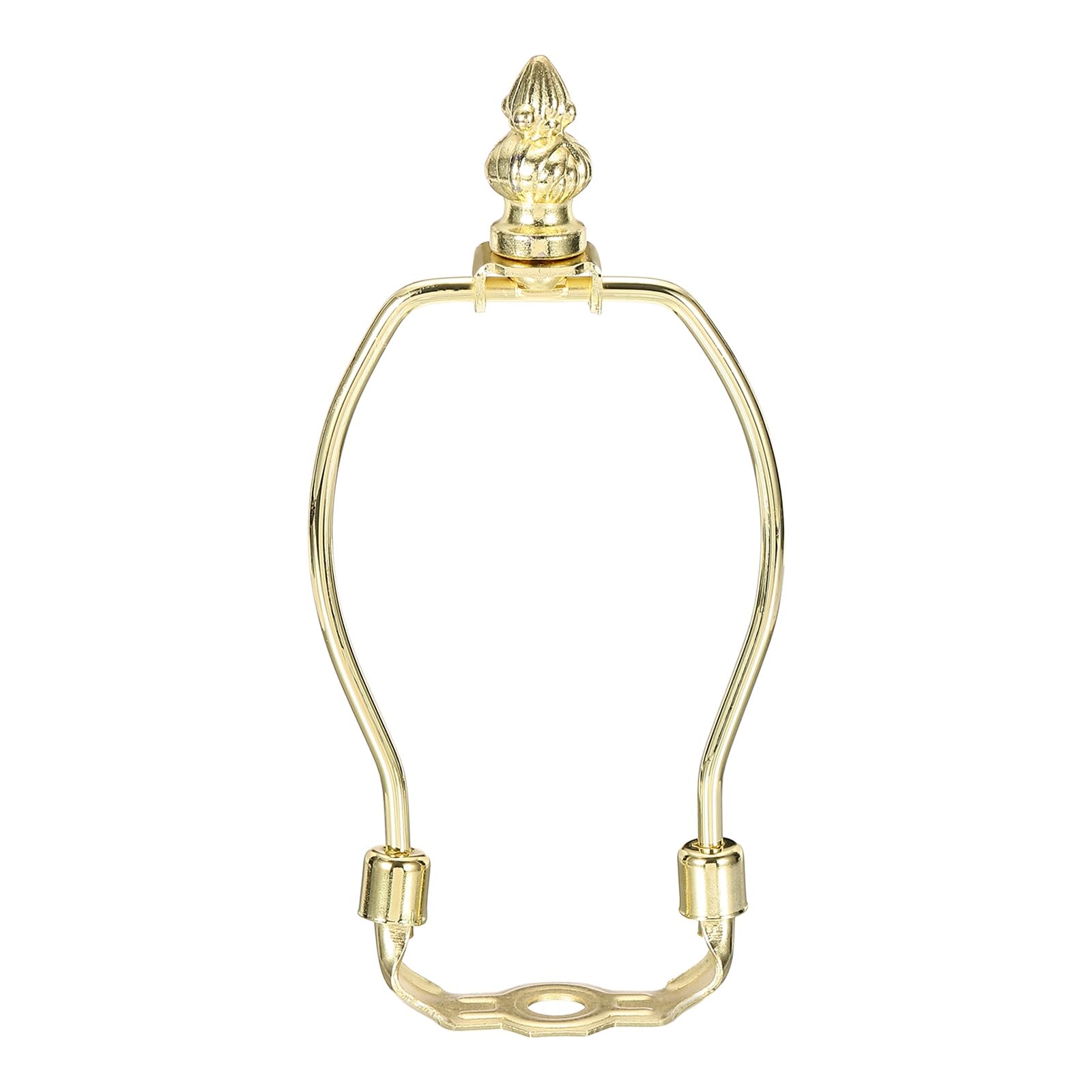 PATIKIL 1 Set 5.5" Lamp Shade Harp Holder, Heavy Duty Detachable Lampshade Brackets with 1.38" Height Solid Metal Finial Shade Holder for Table and Floor Lamps, Gold