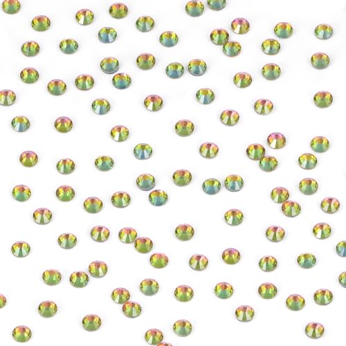 Image of Bymitel Hotfix Crystal Rhinestones Round Gems Iron on DIY Jewelry Making Flat Back for Crafts,Vitrail Medium, 3.8mm(SS16 /2880pcs)