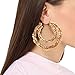 Celebrity Style Vintage Gold Plated Large Bamboo Hoop Earrings (Double Hoops)