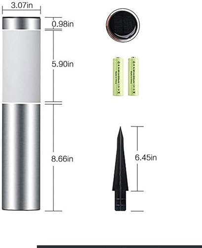 Miniatura 4 de Uonlytech Lámpara LED de acero inoxidable con energía solar para jardín y decoración de patio, fácil instalación