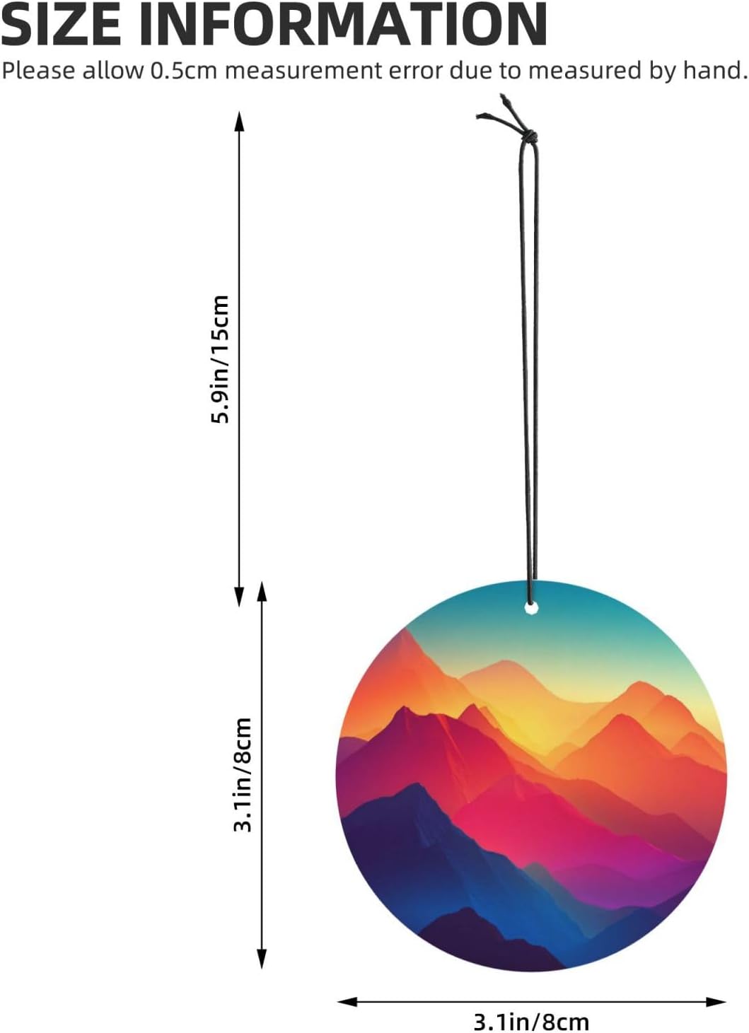 Car Air Freshener 24 PCS Color Mountain Gradient Hanging Car Air Fresheners Auto Interior Decor Card Freshener Strong Scented Card Lavender Cars Scents for Office Bedroom Close Drawer Round Shape
